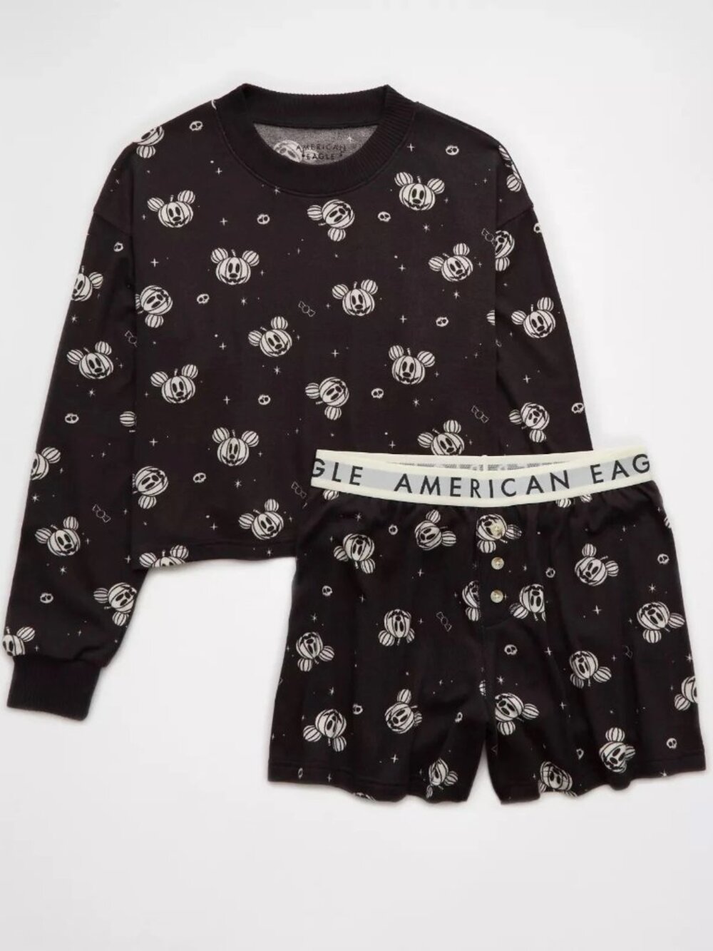 NWT American Eagle x Disney Halloween Mickey Mouse Plush PJ Set